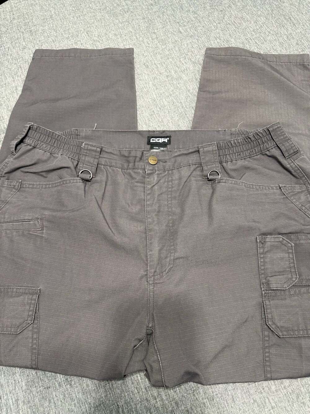 CQR Men's Tactical Cargo Pants Ripstop Work Hiking Gray 40W x 30L